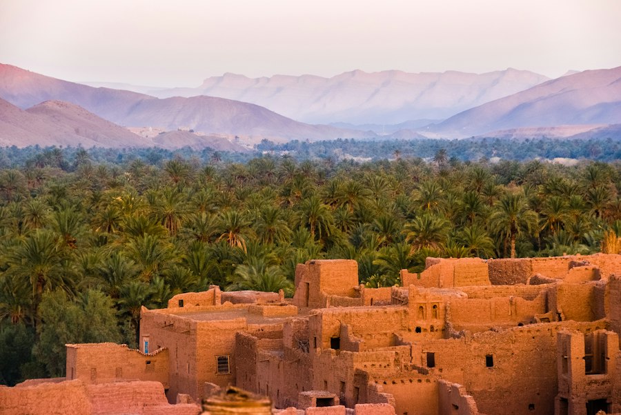 Dunas del Sáhara marroquí al atardecer