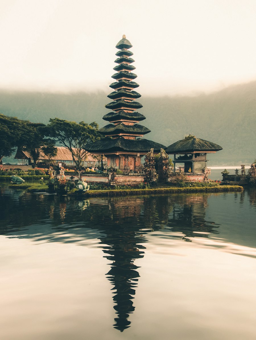 Arrozales en terraza y templos de Bali, Indonesia